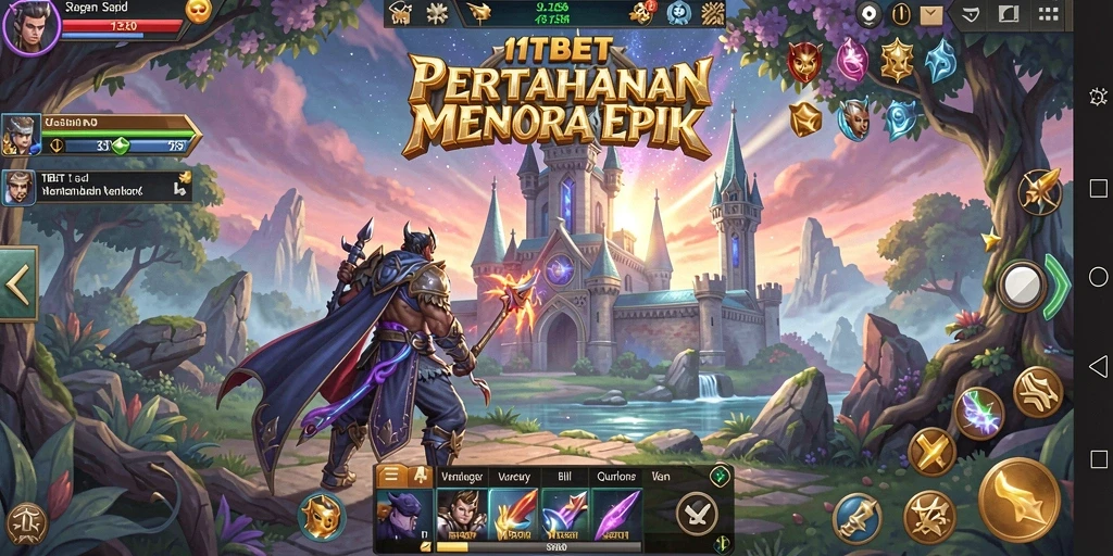 Tampilan gameplay menara pertahanan yang mendebarkan.