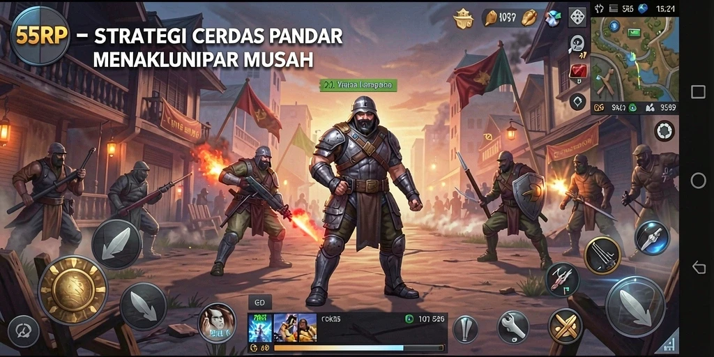 Screenshot 55RP menampilkan aksi gameplay strategis yang seru.