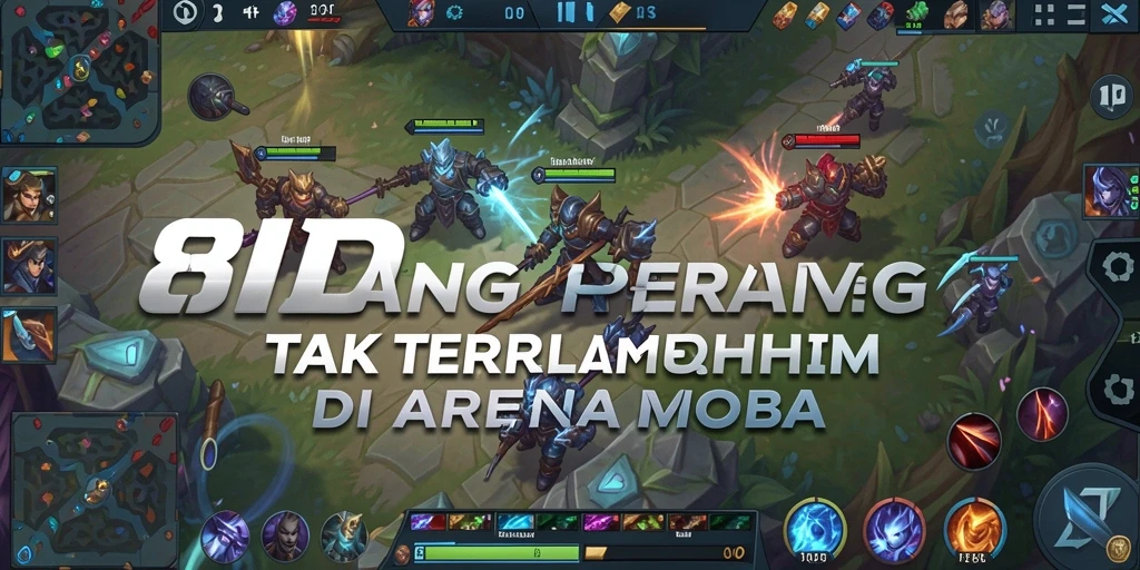 Screenshot menunjukkan aksi pertarungan karakter dalam 8ID di arena MOBA.