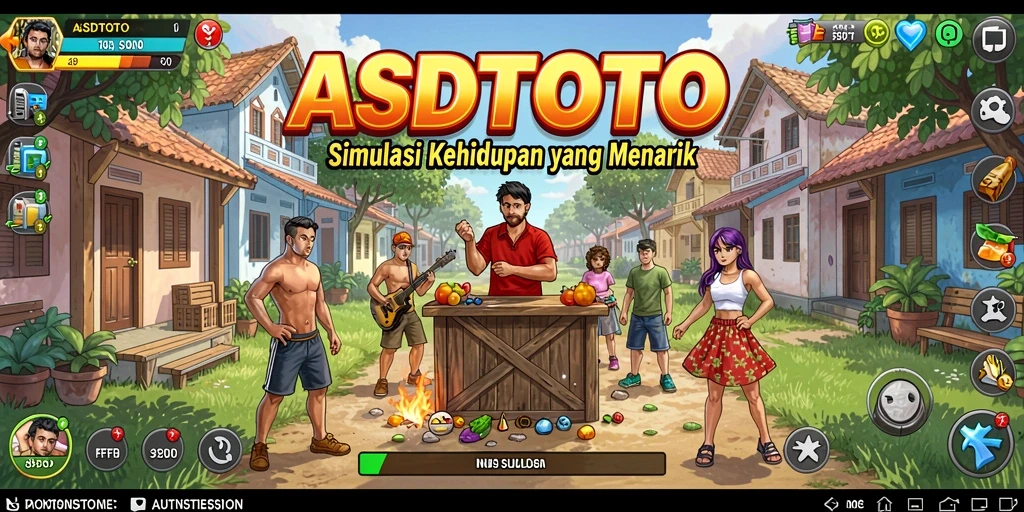 Screenshot gameplay ASDTOTO dengan karakter yang berinteraksi secara dinamis.