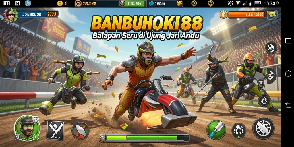 Tampilan menarik dari gameplay balapan di BANBUHOKI88.