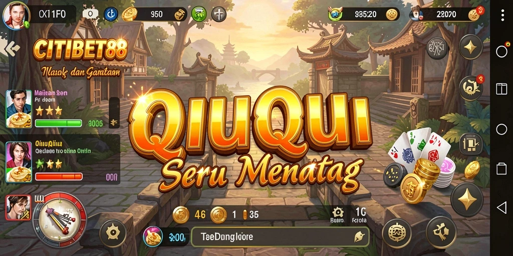 Tangkapan layar menunjukkan gameplay QiuQiu mendebarkan di CITIBET88.