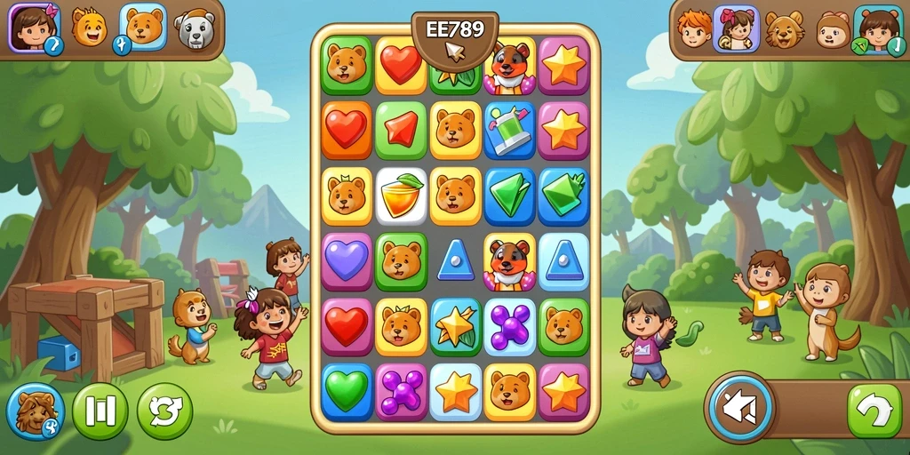 Gambar tampilan gameplay yang seru dan penuh warna dari EE789.