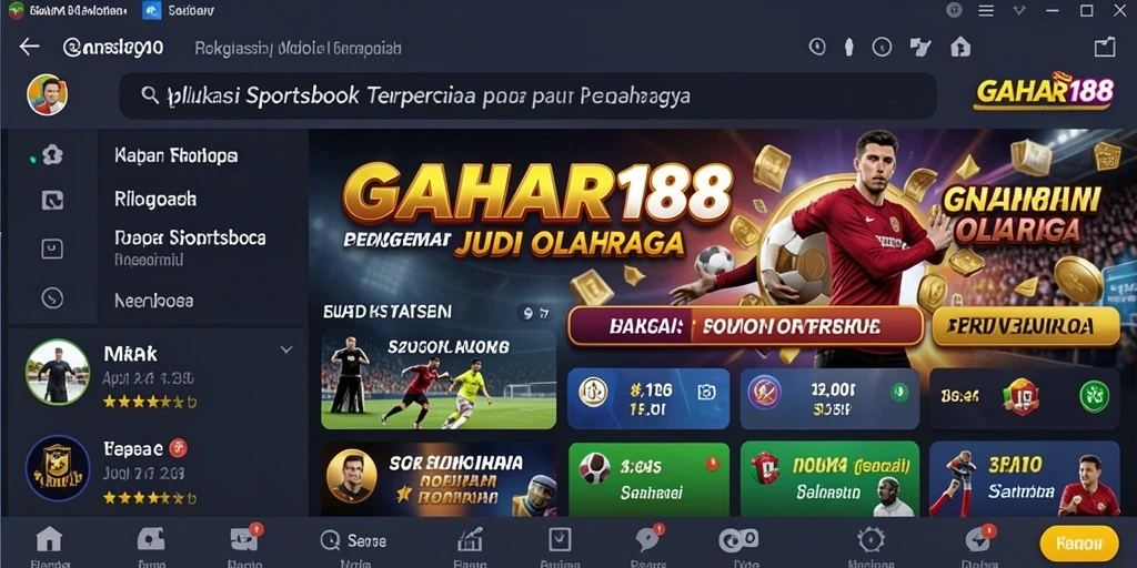 Screenshot utama GAHAR188 menampilkan pengalaman taruhan olahraga yang mendebarkan.