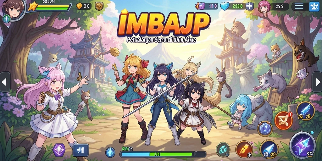 Screenshot IMBAJP menampilkan pertarungan karakter anime yang seru dan dinamis.