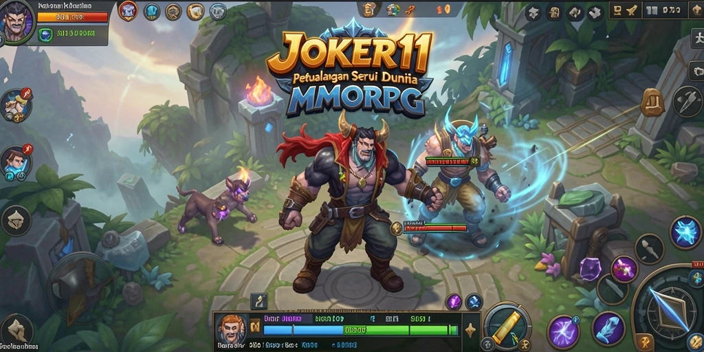 Tangkapan layar gameplay JOKER11 yang menampilkan pertempuran epik di dunia MMORPG.
