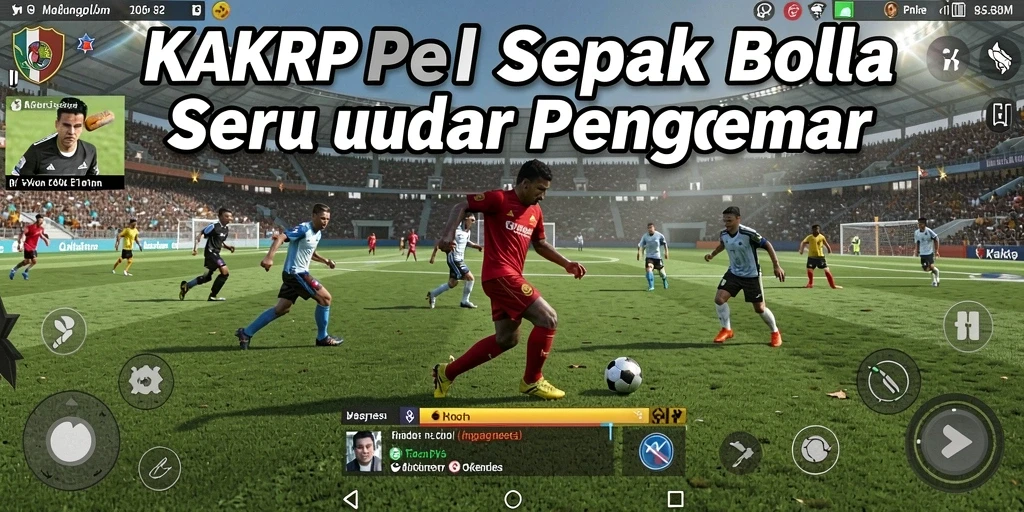 Gameplay KAKRP menampilkan pertandingan sepak bola yang intens dan seru.