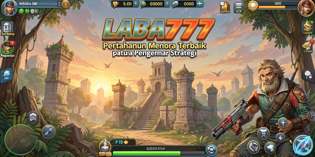 Screenshot utama LABA777 menunjukkan gameplay menakjubkan dalam Tower Defense.