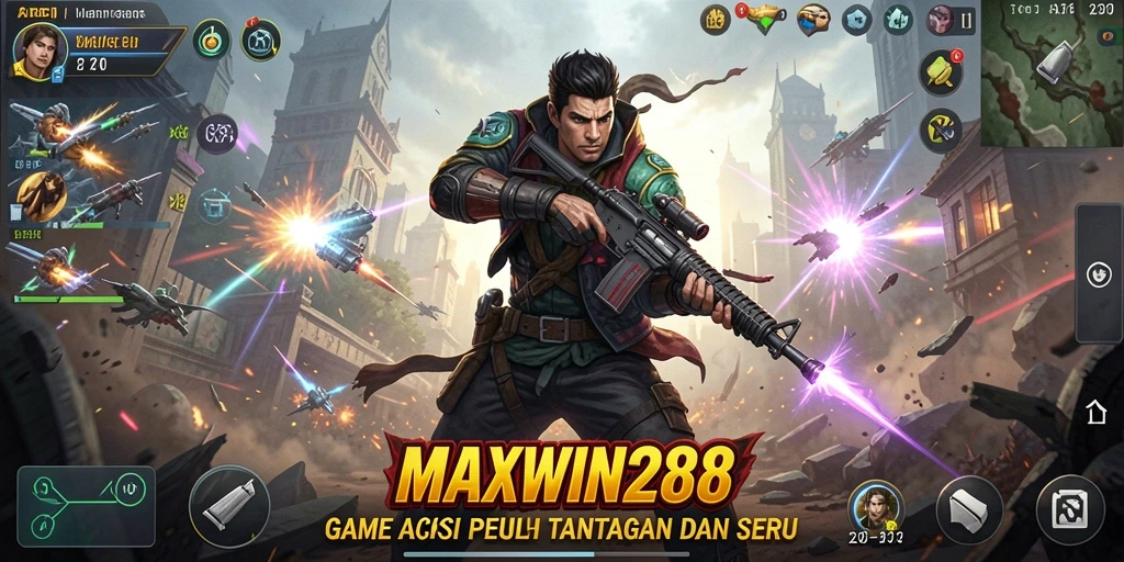 Tampilan seru gameplay MAXWIN288 yang penuh aksi.
