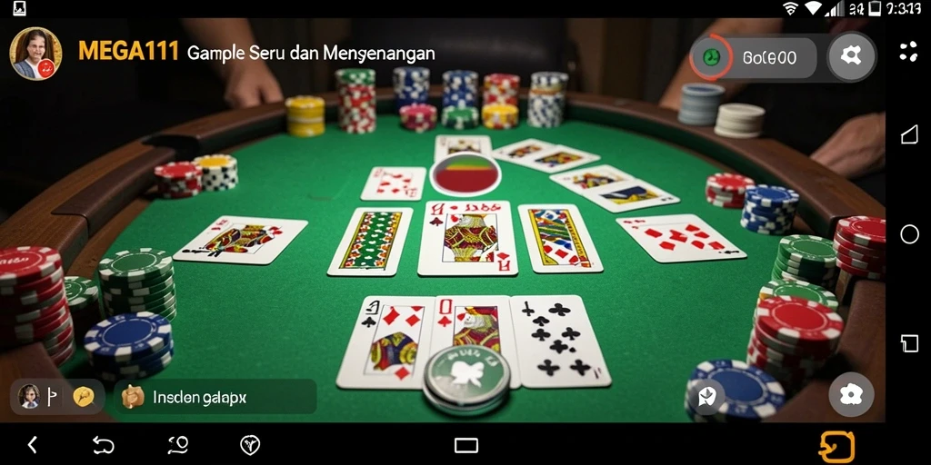 Tampilan gameplay MEGA111 yang seru dan interaktif dalam bermain Gaple.