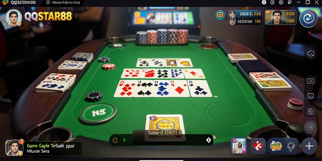 Tampilan gameplay seru dan interaktif saat bermain Gaple di QQSTAR88.