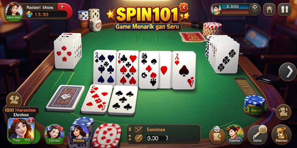 Tampilan gameplay menarik dari SPIN101 dengan aksi Domino yang seru.