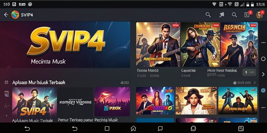Screenshot gameplay <strong>SVIP4</strong> menampilkan antarmuka intuitif dengan berbagai pilihan lagu.