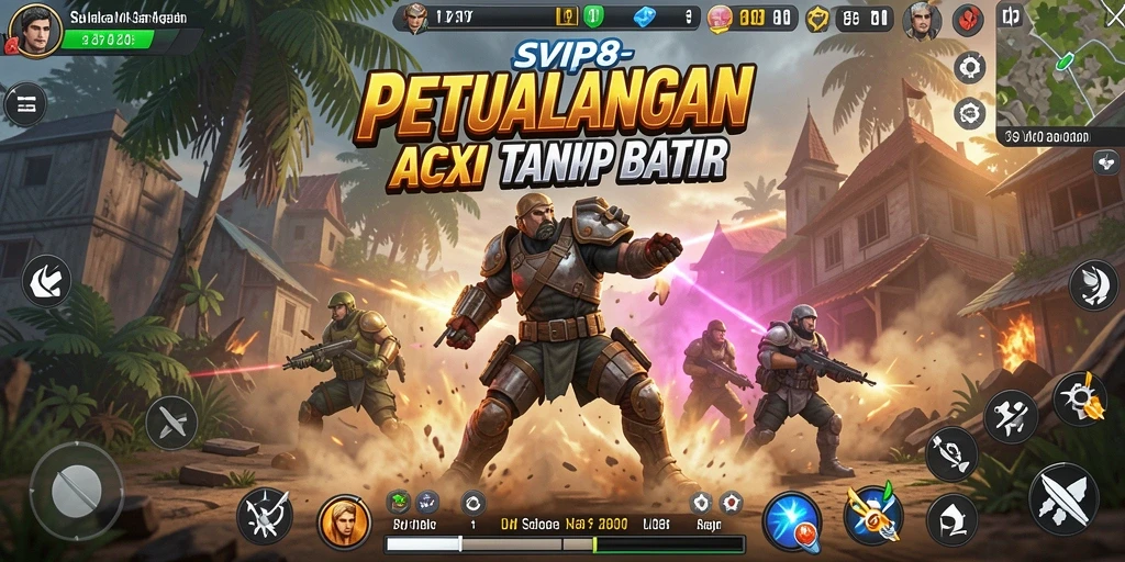 Screenshot utama SVIP8 menampilkan aksi pertarungan yang seru.