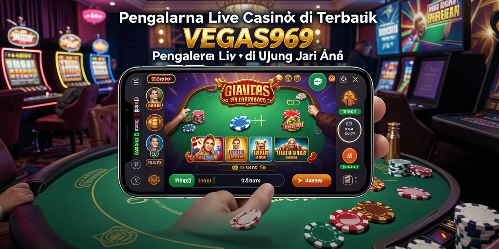 Screenshot utama VEGAS969 menampilkan dealer langsung dan meja permainan seru.