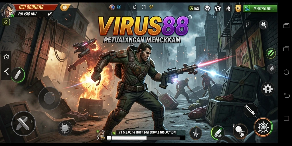 Gameplay mendebarkan di VIRUS88, aksi cepat dan seru.