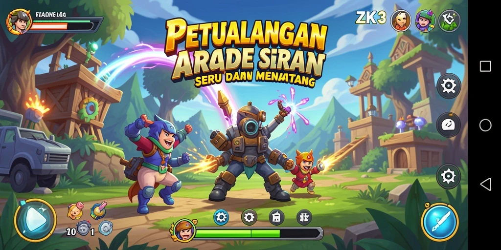 Gameplay seru ZK3 dalam aksi penuh warna.